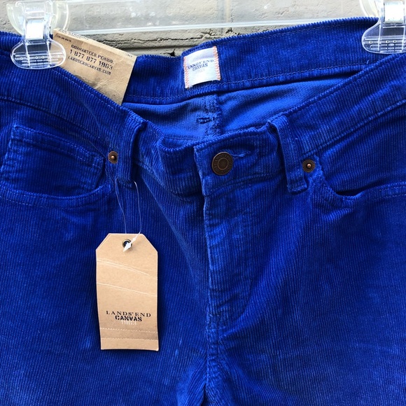 NWT Lands End Canvas Straight Blue Cords Size 30 - Picture 2 of 7